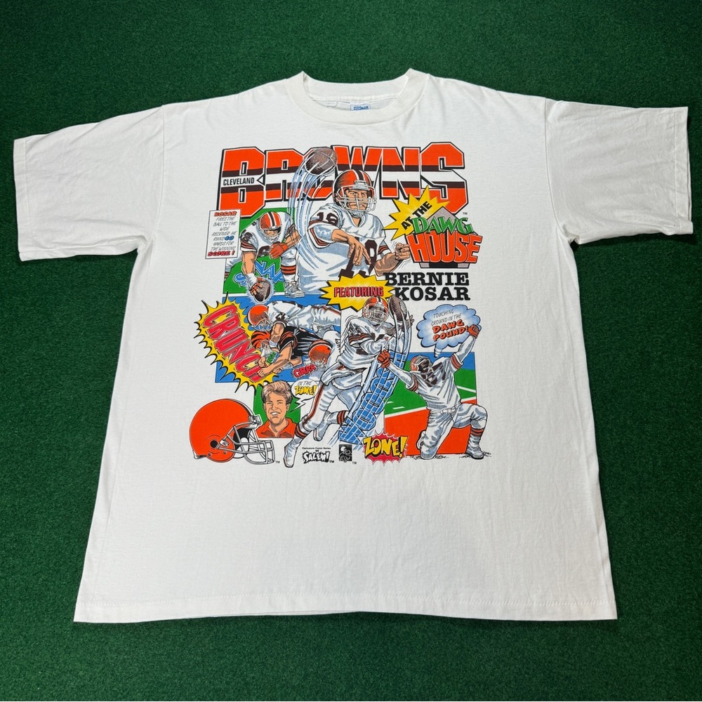 Cleveland Browns Salem Comics T Shirt 90s XL Vintage Bernie Kosar RARE GRAIL